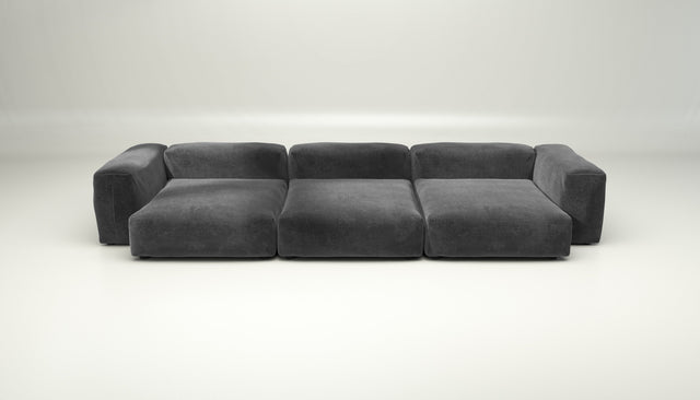 vetsak | Sofa Set 05 - cord velour - dark grey | Modular Sofa | 5 Seater | Big Sofa | Corner Sofa