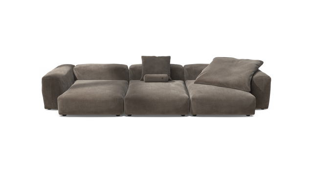 vetsak | Sofa Set 05 - Cord Velour - Mocha | Modular Sofa | 5 Seater | Big Sofa | Corner Sofa