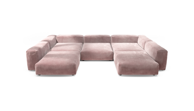 vetsak | Sofa Set 06 - Cord Velour - Blossom | Modular Sofa | 6.5 Seater | Big Sofa | U-Shape | Corner Sofa
