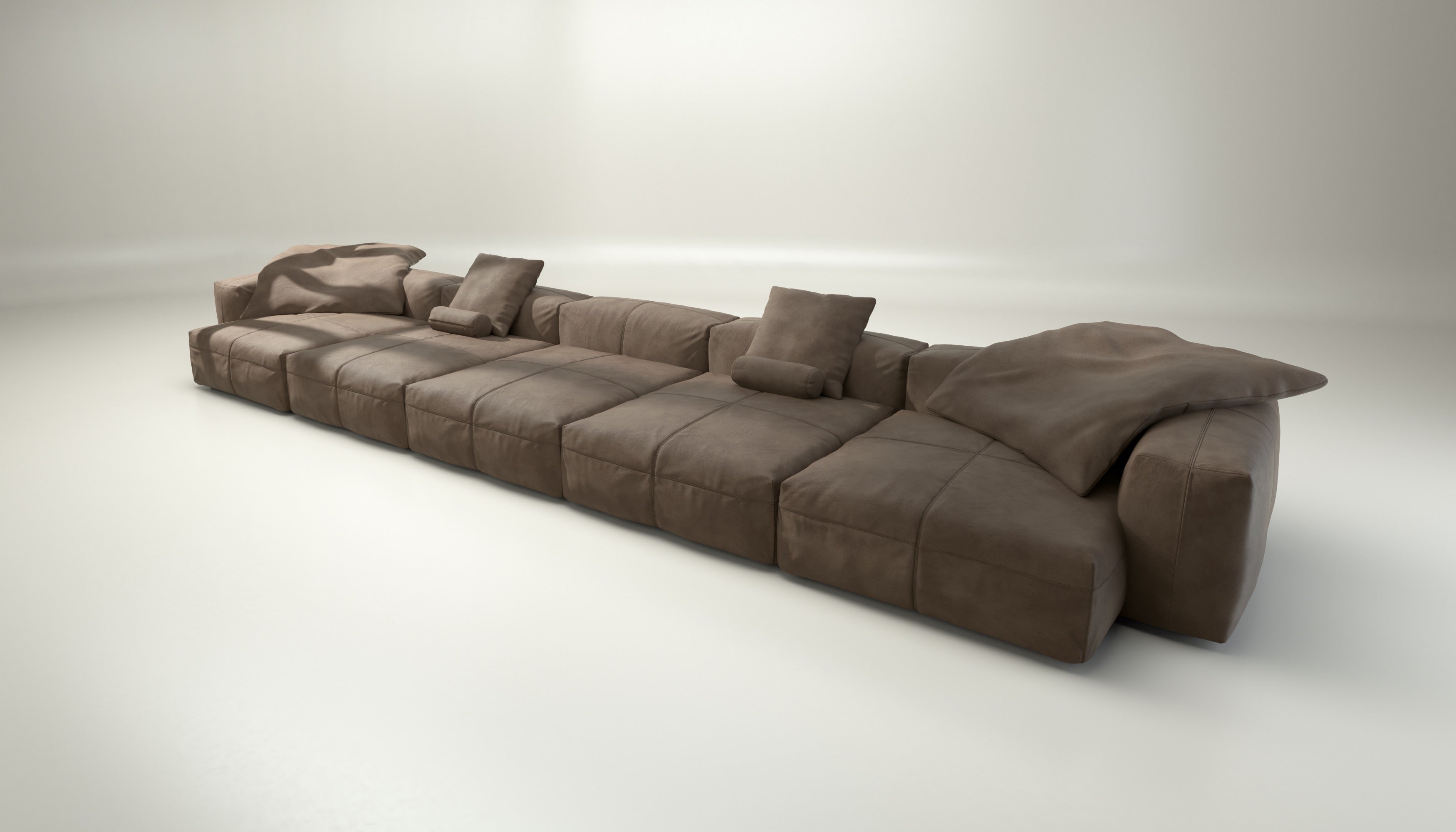 vetsak | Sofa Set 06 - leather - cacao | Modular Sofa | 6.5 Seater