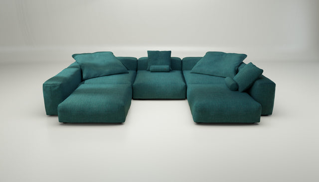 vetsak | Sofa Set 06 - pique - cedar | Modular Sofa | 6.5 Seater | Big Sofa | U-Shape | Corner Sofa