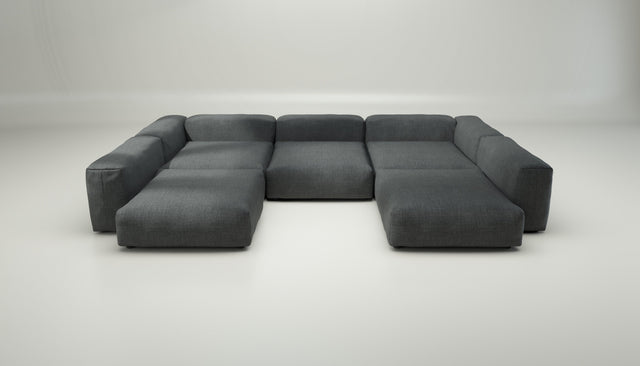 vetsak | Sofa Set 06 - pique - dark grey | Modular Sofa | 6.5 Seater | Big Sofa | U-Shape | Corner Sofa