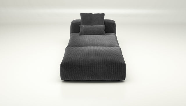vetsak | Sofa Set 07 - Sun Lounger - cord velour - dark grey | Modular Sofa | 2 Seater | Daybed | Chaiselounge
