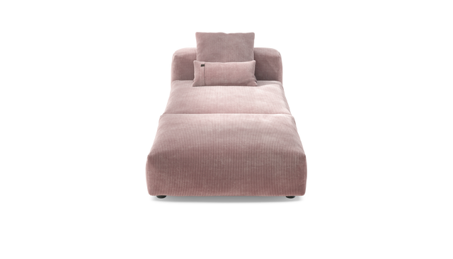vetsak | Sofa Set 07 - Sun Lounger - Cord Velour - Blossom | Modular Sofa | 2 Seater | Daybed | Chaiselounge