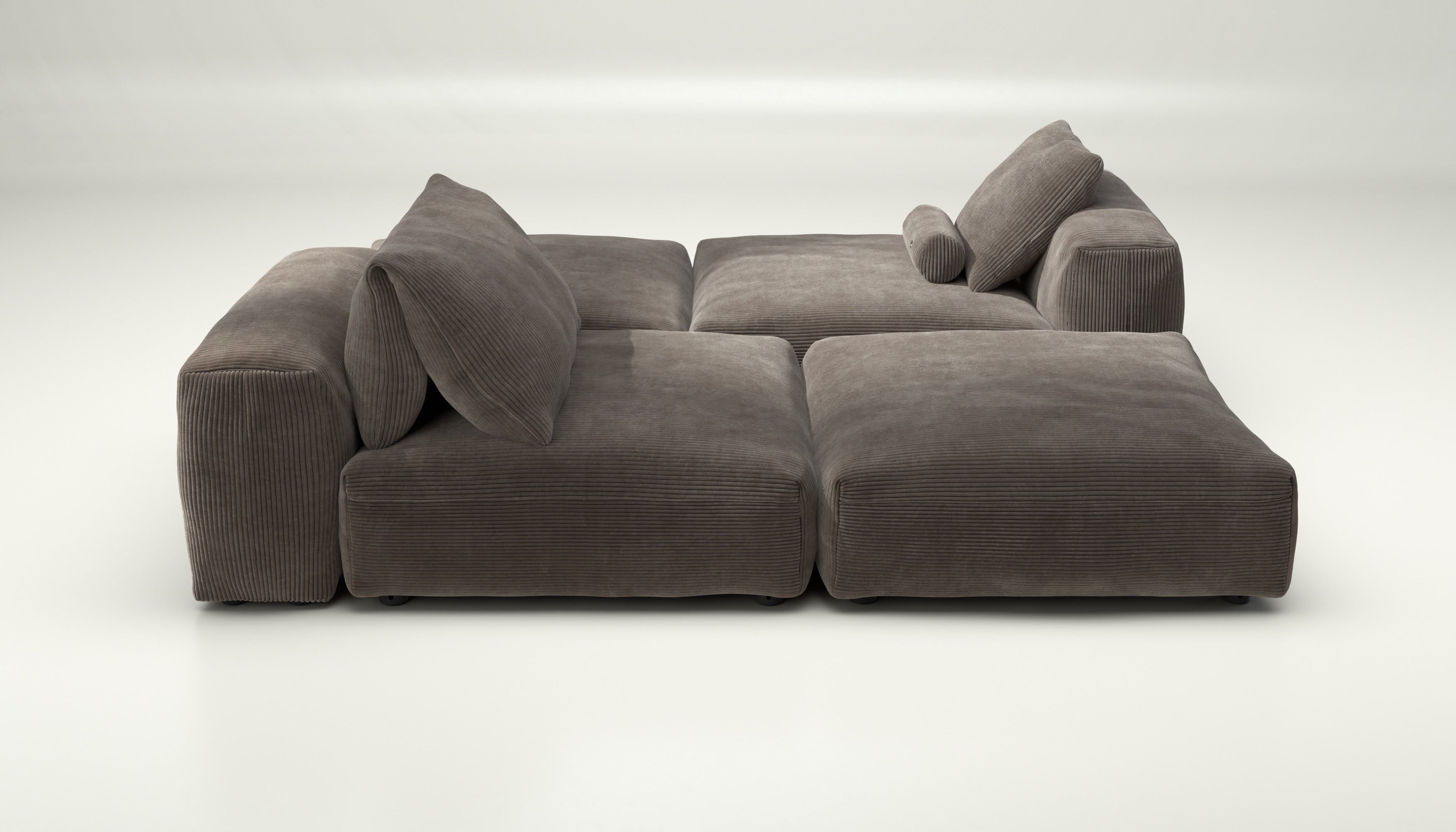 vetsak | Sofa Set 08 - Daybed - cord velour - mocha | Modular Sofa