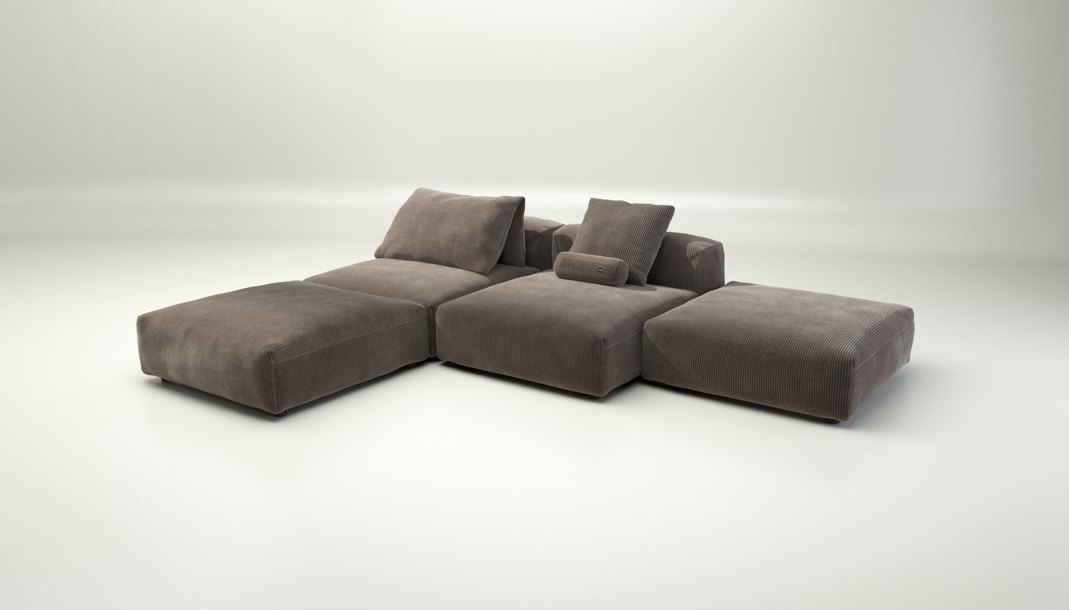 vetsak | Sofa Set 08 - Daybed - cord velour - mocha | Modular Sofa