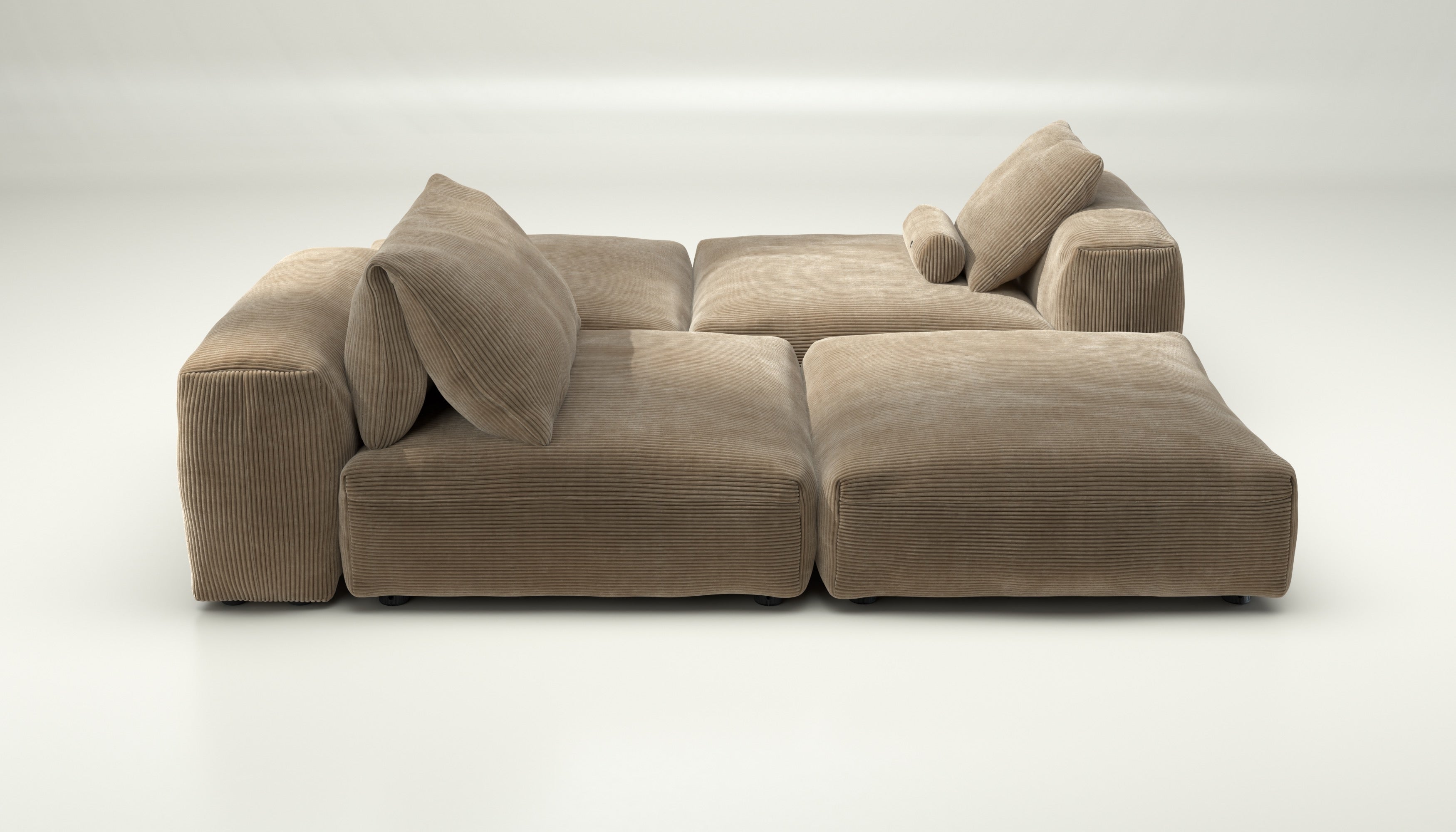 vetsak | Sofa Set 08 - Daybed - cord velour - sand | Modular Sofa