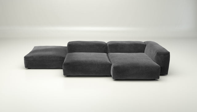 vetsak | Sofa Set 09 - The Island - cord velour - dark grey | Modular Sofa | 7 Seater | Sofa Island