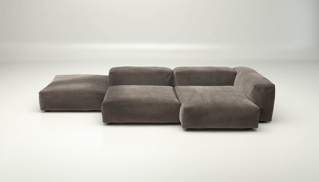 vetsak | Sofa Set 09 - The Island - cord velour - mocha | Modular Sofa | 7 Seater | Sofa Island