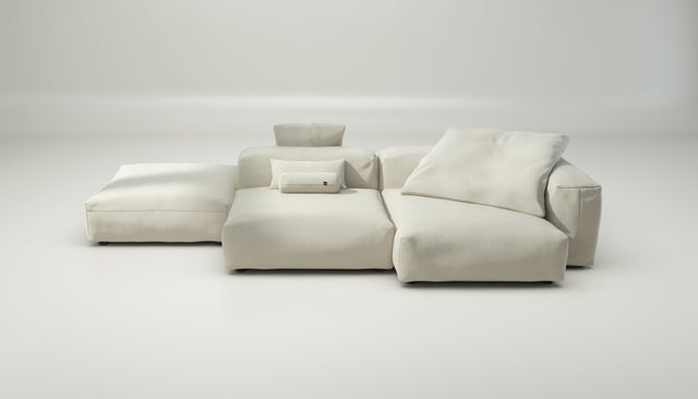 vetsak | Sofa Set 09 - The Island - pique - creme | Modular Sofa | 7 Seater | Sofa Island