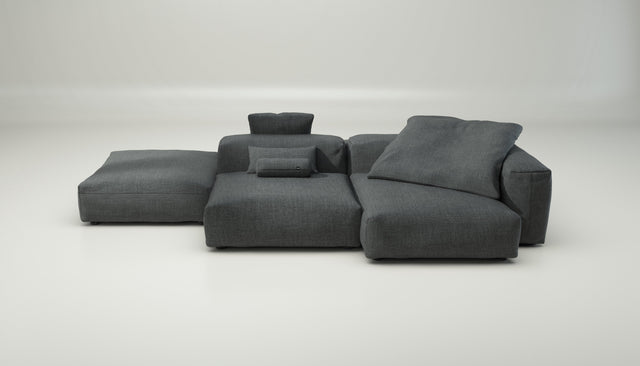 vetsak | Sofa Set 09 - The Island - pique - dark grey | Modular Sofa | 7 Seater | Sofa Island