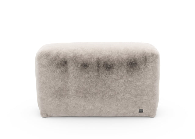 sofa side cover - faux fur - beige - 41in x 12in