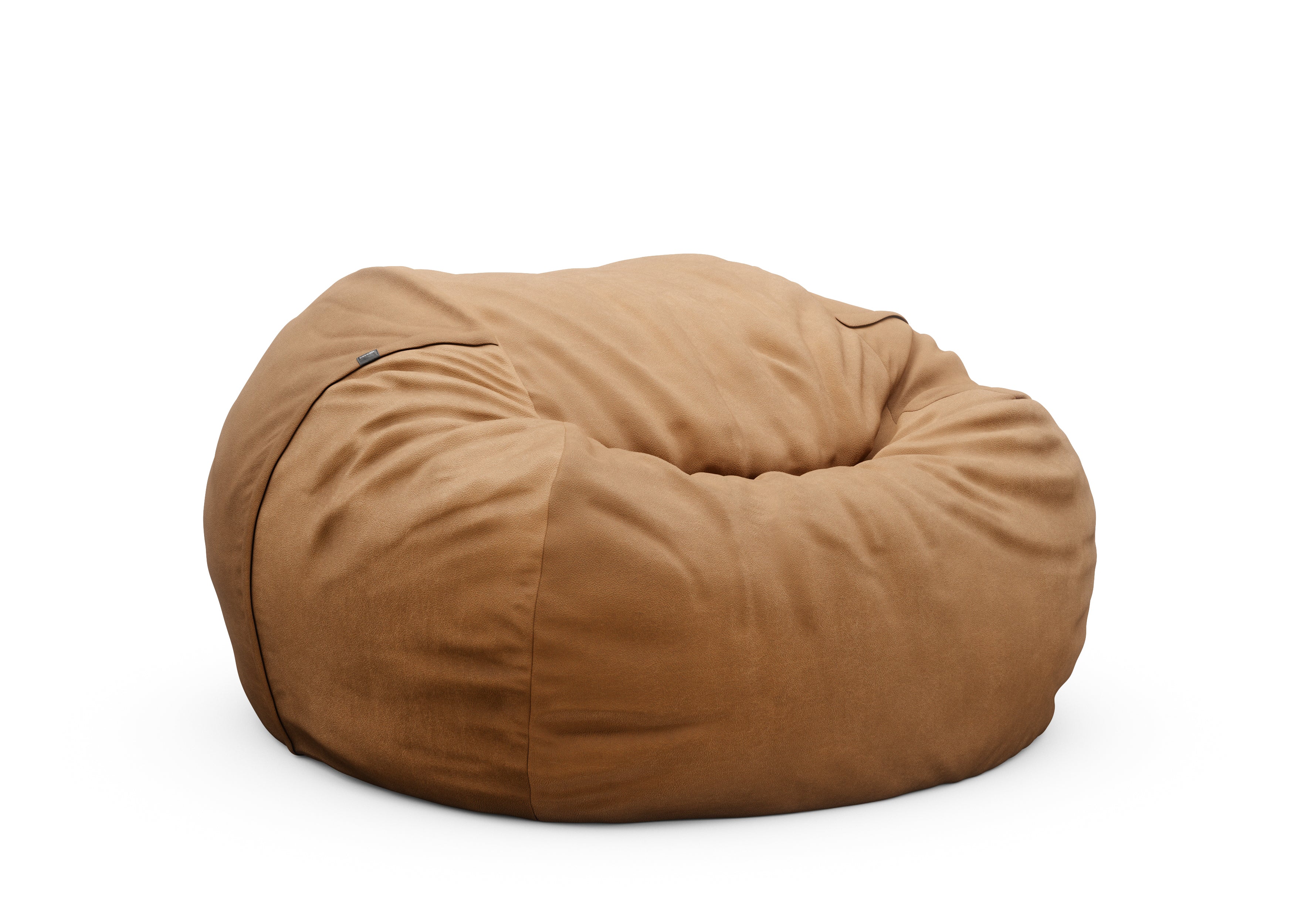 Lazy Fireside Chair Orange Leather Bean Bag Sofa Floor Single Sofa - Bed  Bath & Beyond - 39720733