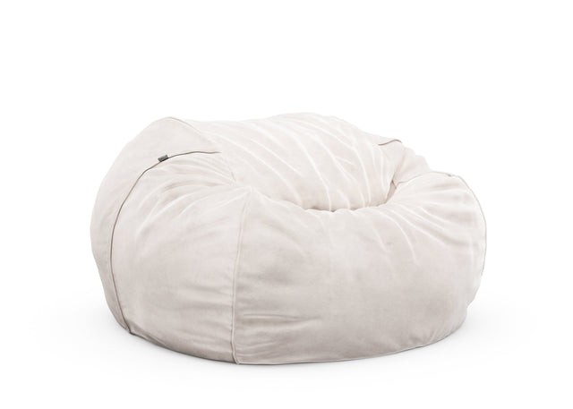 the jumbo beanbag - velvet - creme - 55in x 35in