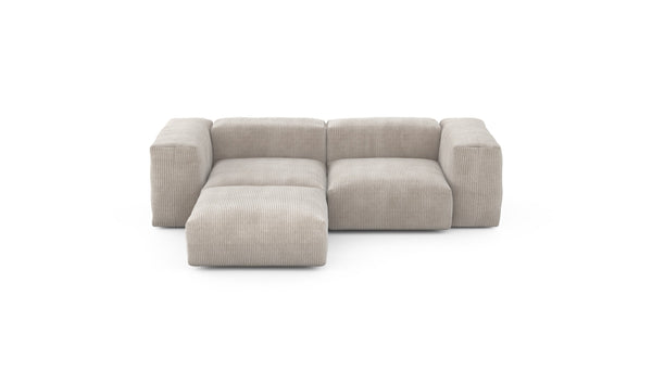 Preset three module chaise sofa - cord velours - platinum - 230cm x 199cm