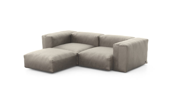 Preset three module chaise sofa - velvet - stone - 230cm x 199cm