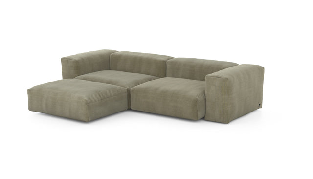 Preset three module chaise sofa - cord velours - khaki - 272cm x 199cm