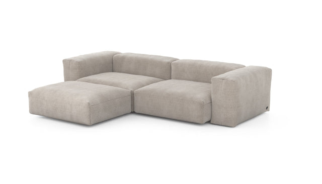 Preset three module chaise sofa - cord velours - platinum - 272cm x 199cm