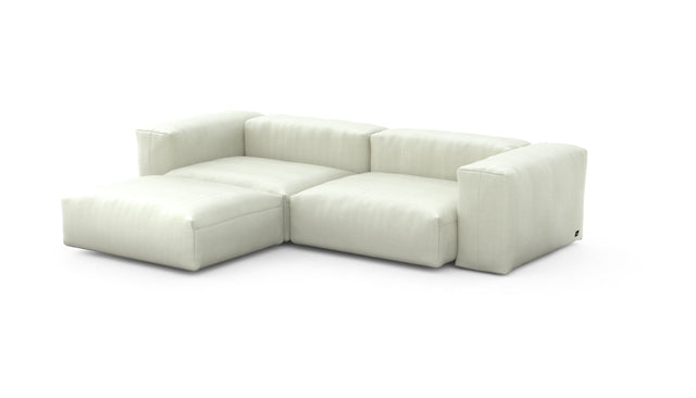 Preset three module chaise sofa - herringbone - beige - 272cm x 199cm