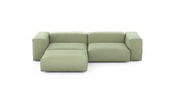 Preset three module chaise sofa - linen - olive - 272cm x 199cm