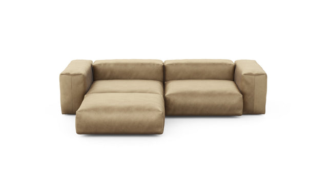 Preset three module chaise sofa - velvet - caramel - 272cm x 199cm