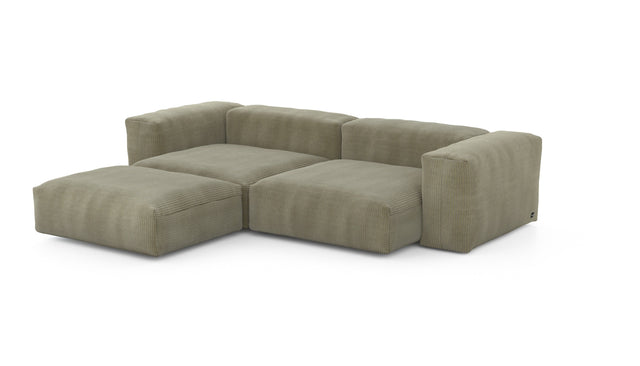 Preset three module chaise sofa - cord velours - khaki - 272cm x 220cm