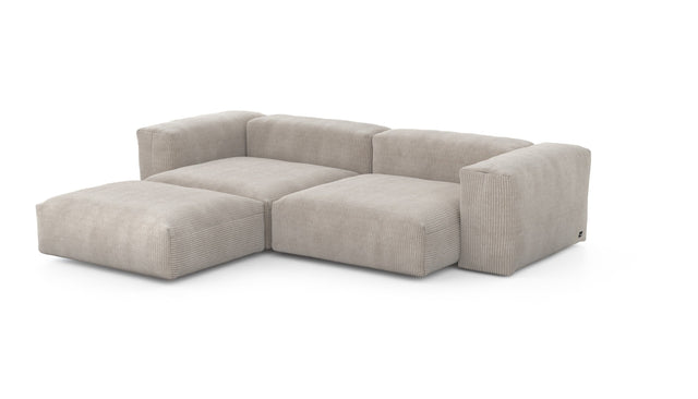 Preset three module chaise sofa - cord velours - platinum - 272cm x 220cm