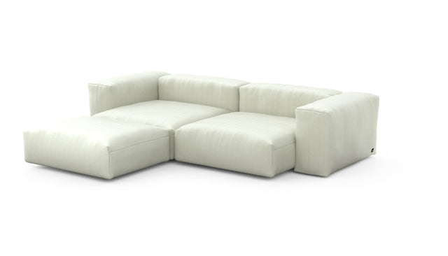 Preset three module chaise sofa - herringbone - beige - 272cm x 220cm