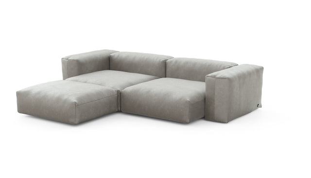 Preset three module chaise sofa - velvet - light grey - 272cm x 220cm