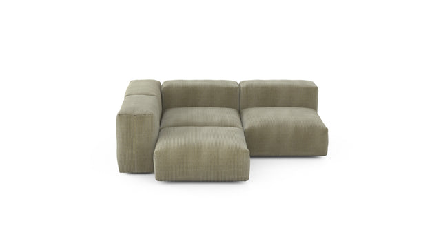 Preset three module corner sofa - cord velours - khaki - 199cm x 199cm