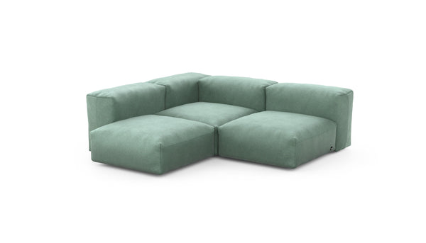 Preset three module corner sofa - velvet - mint - 199cm x 199cm