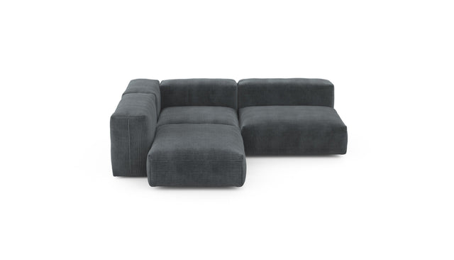 Preset three module corner sofa - cord velours - dark grey - 220cm x 220cm