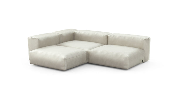 Preset three module corner sofa - velvet - creme - 220cm x 220cm