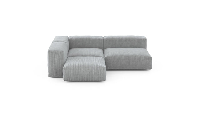 Preset three module corner sofa - cord velours - light grey - 241cm x 199cm