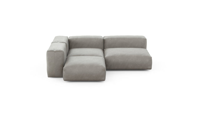 Preset three module corner sofa - velvet - light grey - 241cm x 199cm