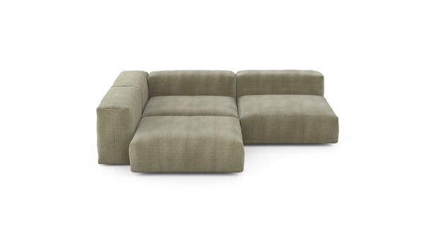 Preset three module corner sofa - cord velours - khaki - 241cm x 241cm