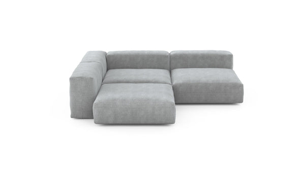 Preset three module corner sofa - cord velours - light grey - 241cm x 241cm