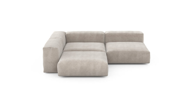 Preset three module corner sofa - cord velours - platinum - 241cm x 241cm