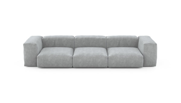 Preset three module sofa - cord velours - light grey - 314cm x 115cm