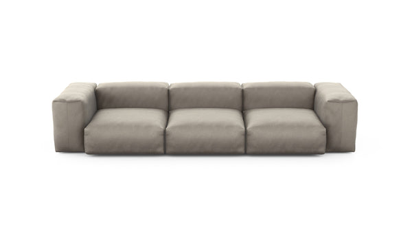 Preset three module sofa - velvet - stone - 314cm x 115cm