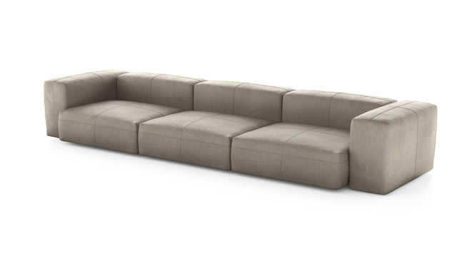 Preset three module sofa - leather - beige - 377cm x 115cm