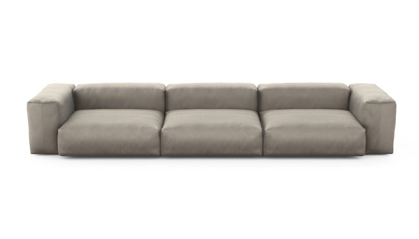Preset three module sofa - velvet - stone - 377cm x 115cm