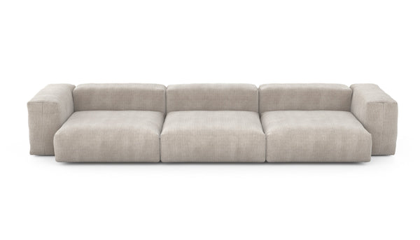Preset three module sofa - cord velours - platinum - 377cm x 136cm