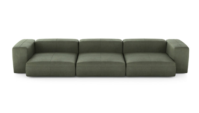 Preset three module sofa - leather - olive - 377cm x 136cm