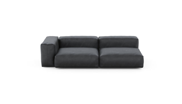 Preset two module chaise sofa - velvet - dark grey - 241cm x 115cm