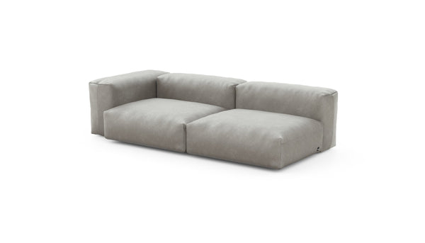 Preset two module chaise sofa - velvet - light grey - 241cm x 115cm