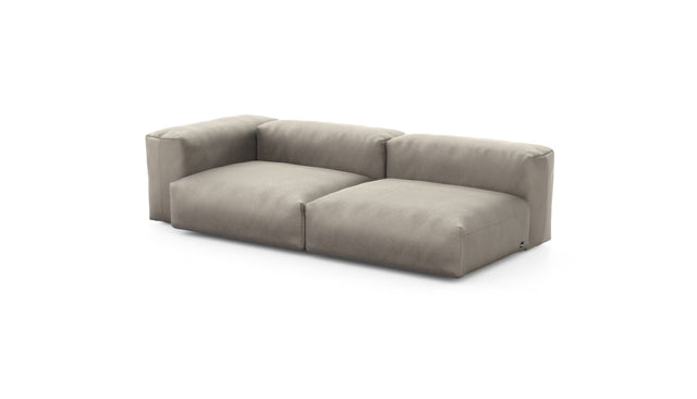 Preset two module chaise sofa - velvet - stone - 241cm x 115cm