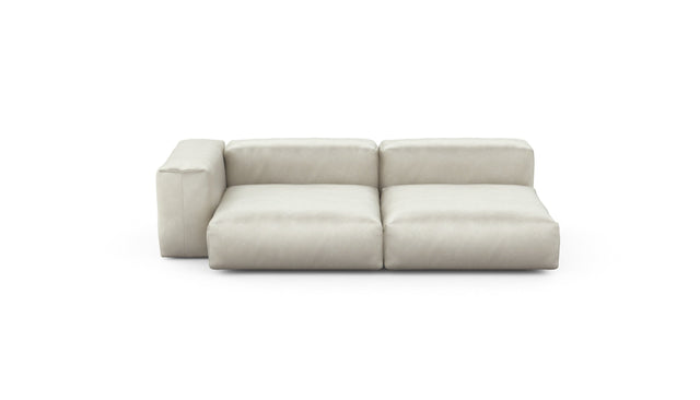 Preset two module chaise sofa - velvet - creme - 241cm x 136cm