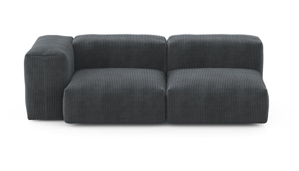 Preset two module chaise sofa - 78 x 37 - cord velour - dark grey