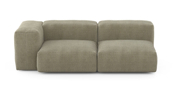 Preset two module chaise sofa - 78 x 37 - cord velour - khaki
